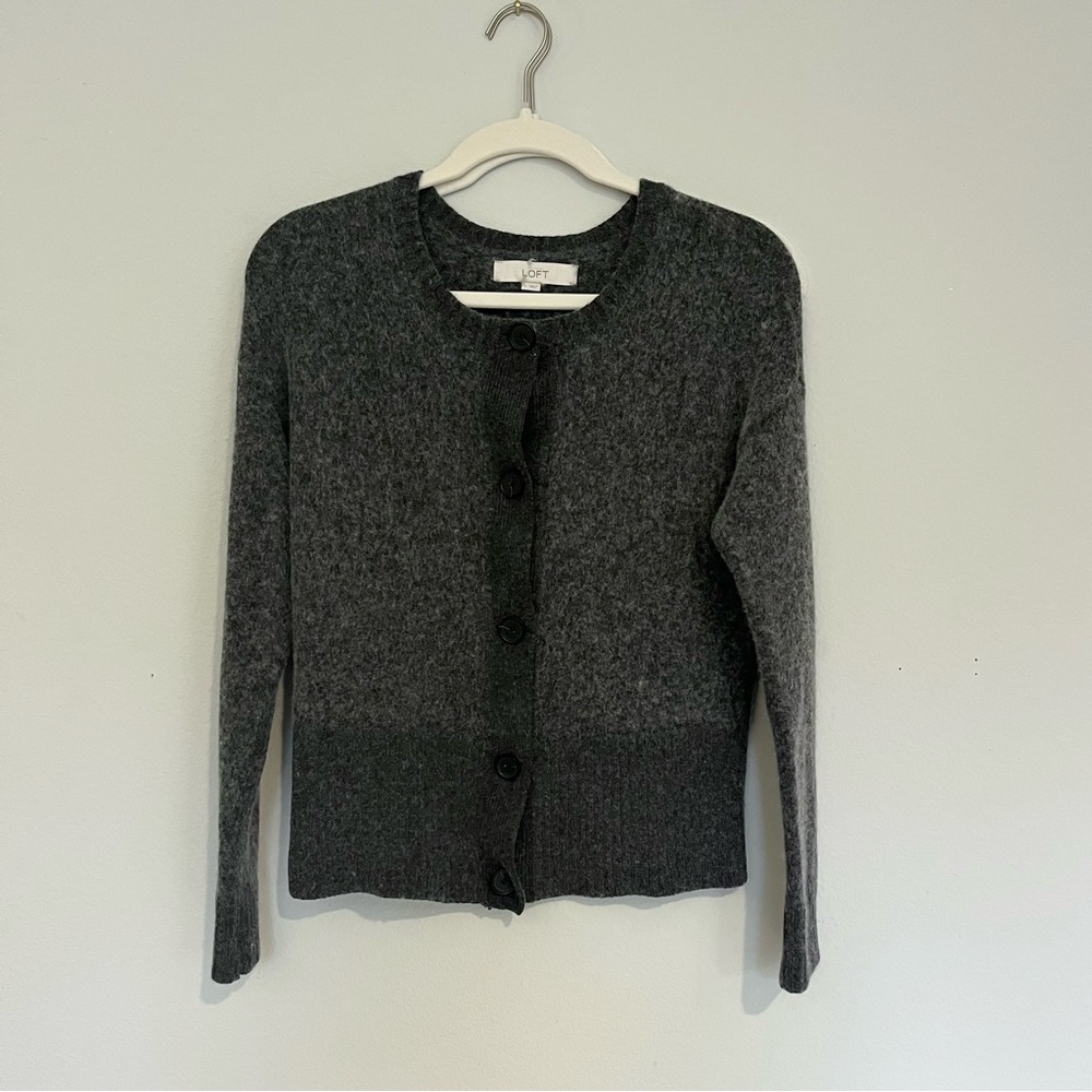 Loft Charcoal Grey Button Cardigan
